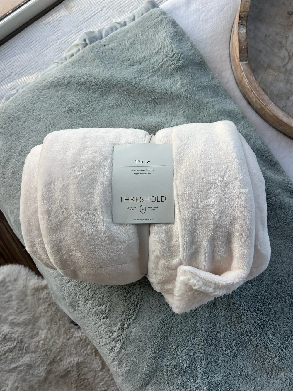 Threshold Plush Throw Blanket in Blush Pink